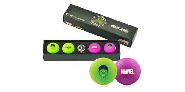 Marvel Hulk Volvik Vivid 4 Balls with a Ball Marker Set