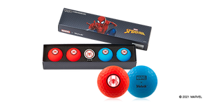Marvel Spider Man Volvik Vivid 4 Balls with a Ball Marker Set